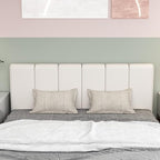 HAOBO Home Upholstered Headboard Foldable King Size Headboards Eastern King/California King Faux Leather Panel with Height Adjustments-White