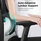 Ergonomic Office Chair High Back Desk Chair with Lumbar Support, Breathable Mesh Computer Chair with Adjustable Armrests Height, Reclining Swivel Big and Tall Gaming Chair for Home Office(Black)