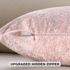 FUTEI Pink Flannel Throw Pillow Covers 20x20 Inch Set of 2,Soft Dimensional Textured Cushion Cases,Modern Home Decor for Couch Living Room