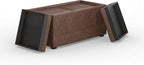 SIMPLIHOME Avalon 35 inch Wide Contemporary Rectangle 5 Pc Storage Ottoman in Distressed Chestnut Brown Vegan Faux Leather, Assembled, For the Living Room, Entryway and Family Room