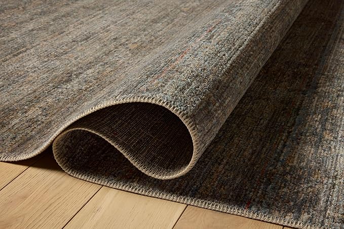 Loloi Amber Lewis Molly Collection MOL-05 Lagoon/Natural 6'-7" x 9'-2" Low Pile Area Rug
