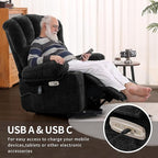 DURASPACE Power Lift Recliner Chair Massage Recliners with Heat, Shell Backrest Lift Chair Recliners for Elderly（Dark Gray）