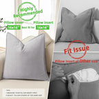 ZWJD Light Gray Pillow Covers 16x16 Set of 2 Chenille Throw Pillow Covers with Elegant Design Soft and Luxurious Decorative Throw Pillows for Couch, Bed, and Home Decor