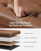 SONGMICS MAZIE Collection - 30 Inches Storage Ottoman Bench with Flipping Lid, Storage Chest Footstool, Load 660 lb, for Entryway, Living Room, Bedroom, Synthetic Leather, Coffee Brown ULSF045K01