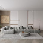 WJShome 158" Oversized Modular Sectional Sofa, L Shaped Couch with Ottoman,Sectional Couches for Living Room,Large Linen Deep Seat with Pillow Couches for Home,Spacious Space,Gray