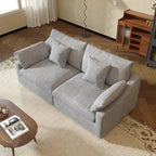 JACH Cloud Sectional Couches for Living Room, Modern Convertible Modular Couch, Love Seat Sofas, Sofa Covers Removable, Comfy Sectional Couch for Living Room, Apartment (Light Grey)