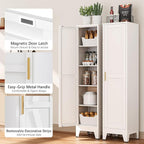 Tall Bathroom Storage Cabinet, 67" Narrow Metal Storage Cabinets, Freestanding Tall Linen Cabinet, Slim Kitchen Pantry Cabinets with Shelves