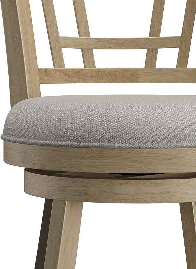 Hillsdale Fairfox Swivel Stool with Rectangular Lattice Back, Natural