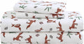 Eddie Bauer- Full Sheet Set, Cotton Flannel Bedding Set, Brushed for Extra Softness, Cozy Home Décor (Fox Trail Orange, Full)