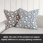 Foindtower Set of 2 Decorative Neutral Floral Throw Pillow Covers Accent Farmhouse Cushion Covers Boho Vintage Pillowcase for Couch Sofa Bedroom Living Room Home Decor24×24 Inch,Black