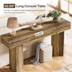 Tribesigns 63-inch Entryway Console Table, Narrow Long Sofa Table Behind Couch, Accent Entrance Foyer Table for Entryway, Entrance, Hallway, Brown