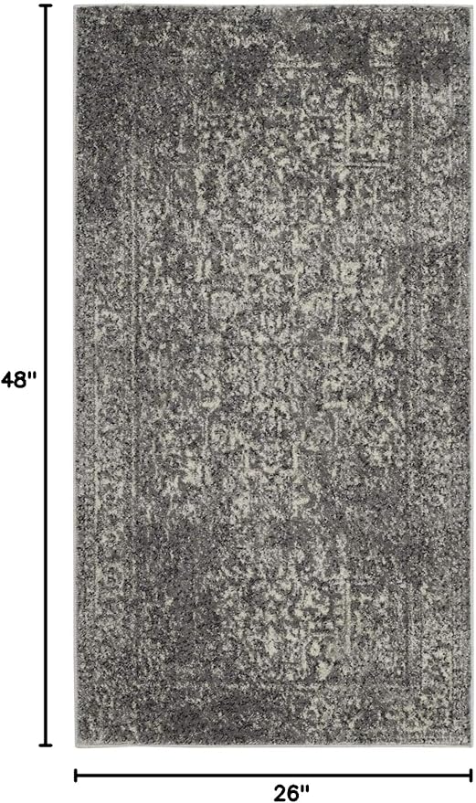 SAFAVIEH Evoke Collection 2'2" x 4' Grey/Ivory EVK256D Oriental Distressed Non-Shedding Living Room Bedroom Accent Rug