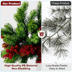 8PCS Artificial Pine Branches with Red Berry Pine Cones Artificial Needles Branches Greenery Stems Fake Greenery Floral Arrangements