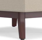 SIMPLIHOME Owen 34 inch Wide Mid Century Modern Rectangle Coffee Table Storage Ottoman in Natural Linen Look Fabric, Assembled, for the Living Room, Entryway and Family Room