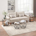 VASAGLE Side Tables Set of 2, Small End Table, Nightstand for Living Room, Bedroom, Office, Bathroom, Greige and Black ULET272B02