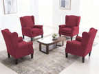 Accent Chair for Living Room Set of 2, High Back Reading Armchairs with Removable Seat Cushion, Mid-Century Single Couch in Fabric, Modern Ergonomic Wingback Chair for Bedroom,Club, Balcony