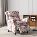 UIXE Floral Pushback Recliner Chairs Set of 2, Fabric Overstuffed Armchair Push Back Accent Chair for Living Room, Rivet Trim Club Chair Home Theater Single Sofa Bedroom Reading Seat