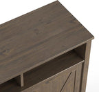 SIMPLIHOME Ela Solid Wood 39 inch Wide Transitional Medium Storage Cabinet in Smoky Brown for The Living Room, Entryway and Family Room