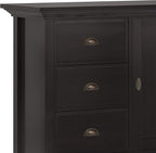 SIMPLIHOME Redmond SOLID WOOD 39 Inch Wide Transitional Medium Storage Cabinet in Hickory Brown, For the Living Room, Entryway and Family Room
