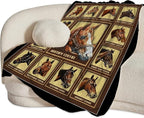 Racing Horses Blanket - Soft Warm Cozy Fleece Throw for Couch, Sofa, Bed - 50"x40" - Gifts for Girls, Boys, Men, Women, Kids, Adults