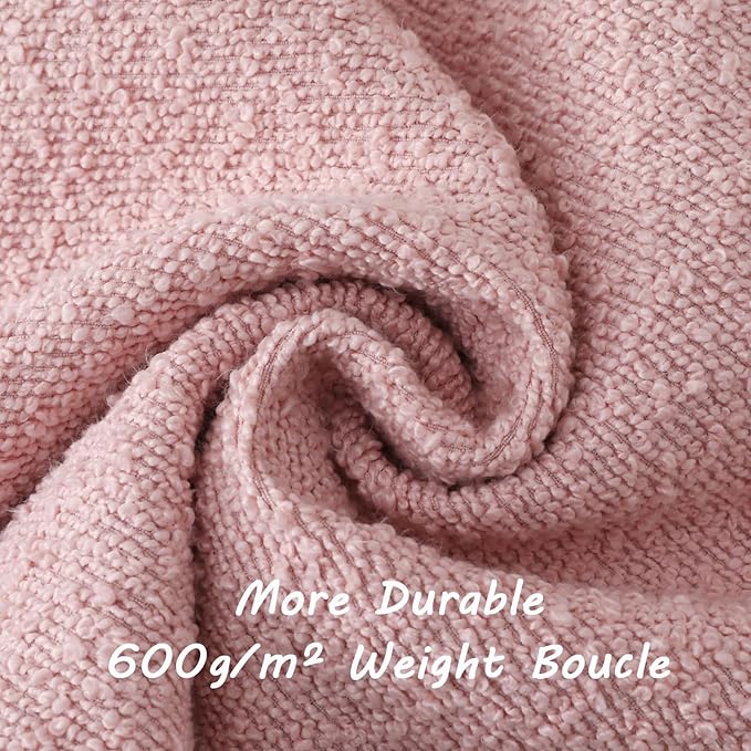 FUTEI Pack of 2 Pink Decorative Throw Pillow Covers 16x16 Inch Soft Cozy Solid Boucle Textured Cushion Case,Modern Home Decor for Couch Bed Living Room