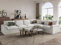EASE MOOSE Boneless Modular Cloud Couch, Oversized L-Shaped Sectional Sofa for Living Room, Extra Large Movable Couches, 6-Deep-Seat Movable Sofas for Bedroom, Apartment, Chenille (White)