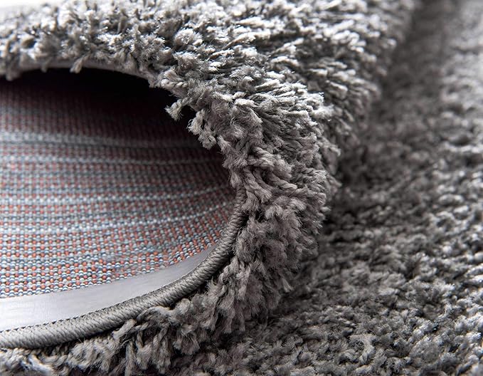 Unique Loom Solid Shag Collection Area Rug (2' x 3' 1" Rectangle, Graphite Gray)