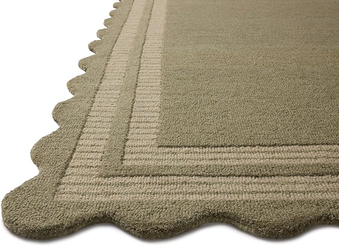Loloi Chris Loves Julia Scottie Collection SCO-01 Olive/Pebble 8'-6" x 11'-6", .87" Pile Height, Area Rug