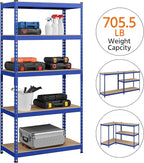 Yaheetech Storage Shelves 5 Tier Garage Shelving Heavy Duty Garage Shelves Adjustable Metal Shelving Unit Utility Rack Industrial Shelving for Warehouse Pantry Closet, 35.5″W × 17.5″D × 72″H, Blue