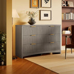Marsail 6 Drawer Wooden Dresser with Smooth-Glide Drawers, Modern Storage Solution for Bedrooms, Living Rooms, and Hallways, Featuring Large Capacity and an Elegant Natural Wood Finish, Light Grey