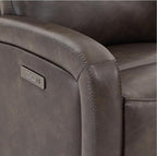 Watson & Whitely Recliner Chair, Zero Wall Reclining Sofa Chair W Power Headrest Type-C Charger, Small Faux Leather RV Recliners Home Theater Seating for Living Room, Chocolate