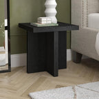 Henn&Hart 22" Wide Square Side Table in Black Grain, for Home, Living Room, Bedroom, Entertainment Room, Office