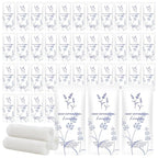 Moist Cotton Towel Bulk Moist Towelettes Individually Wrapped,White Towel Services,Refreshment Pre Moistened Towels for Dentist Travel Sport Party Hotel 50，Lavender