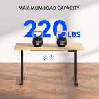 FLEXISPOT E6 3 Stages Dual Motor Electric Standing Desk 48x30 Inch Whole-Piece Board Height Adjustable Electric Sit Stand Desk(Black Frame + Maple Desktop, 2 Packages)