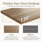 70" Standing Desk with Storage, Executive Electric Height Adjustable Stand Up Desk with AC/USB and Privacy Panel, Large One-Piece Destop, Rattan Computer Desk for Home Office, Natural Oak