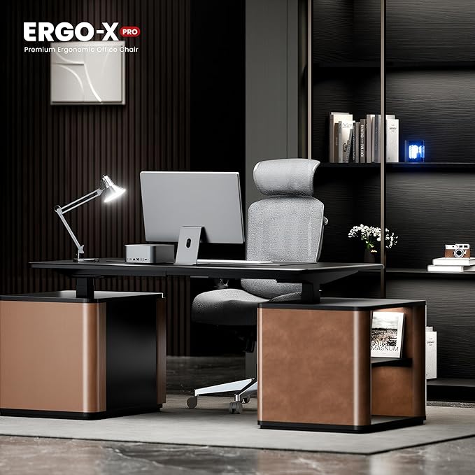 FLEXISPOT ErgoX-PRO Ergonomic Office Chair with Footrest Black – AeroWeave 5.0 Mesh Seat, 5D Lumbar, 7D Armrests, 4D Headrest, 551LBS Capacity – Office, Gaming, Home