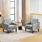 VINGLI Accent Chair for Living Room Chairs Reading Chair for Bedroom Chair Scooped Arm Chair Mid Century Modern Accent Chairs Upholstered Comfy Chair for Apartment, Waiting Room (2, Texture Gray)