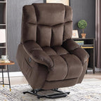 CANMOV Power Lift Electric Recliner Chair for Elderly- Heavy Duty and Safety Motion Reclining Mechanism-Antiskid Fabric Sofa for Living Room, Chocolate