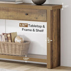 Tribesigns 70.9-Inch Extra Long Entryway Table with 3 Drawers, Sofa Console Table with Open Storage Shelves, Wooden Couch Foyer Tables for Living Room Hallway Entrance
