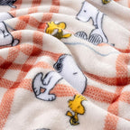Berkshire Blanket Peanuts VelvetLoft Cute Character Snoopy Plush Throw Blanket,Peanuts Snoopy and Woodstock Wood Holiday Plaid,Throw 55 in x 70 in (Official Peanuts® Product)