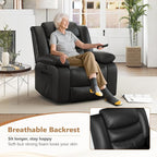 ANJ Black Power Lift Recliner Chair with Massage and Heat, PU Leather Overstuffed Electric Lift Chair for Elderly, Oversized Single Sofa Recliner with Side Pockets, Remote Control