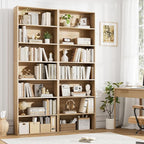 FACBOTALL 82" Tall Bookshelf, 7-Tier Open Shelves Bookcase, Freestanding Display Storage Shelves, Tall Bookcase Home Decor Furniture for Home Office, Living Room, Bedroom, Light Oak