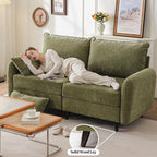 73'' Loveseat Sofa with All Seats Storage, Modular Sectional Couch with Movable Ottoman,Oversized Comfy Couch with 7.8'' Cushion,24.5'' Deep Seat,for Living Room,Bedroom,Velet,Green