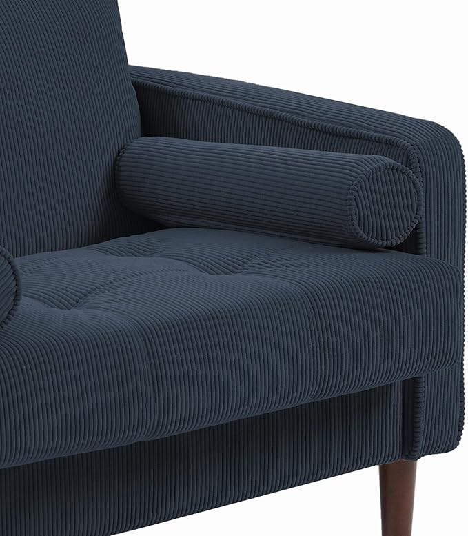 Oversized Accent Chair Set of 2, Corduroy Fabric Mid Century Modern Armchair with Large Seat for Living Room Bedroom Reading