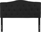 BizChair Tufted Upholstered Full Size Headboard in Black Fabric