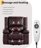 GarveeHome Electric Lift Recliner Chair - Heat and Massage, PU Leather Power Lift Recliner for Elderly & Mobility Impaired, Adjustable Back and Legs, Heavy Duty Lift Chair for Seniors