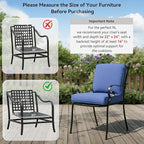 Patio Chair Cushions 5 Packs - Outside 22x24 High Back Water-Resistant Cushion with Zipper Cover for Outdoor Glider Rocking Chairs Loveseat 3-seat Couch Sofa – Blue/Regular