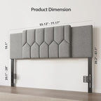 Upholstered Tufted Headboard, 3 in 1 Headboard for Full/Queen/King Size Bed, Height & Width Adjustable Head Boards, Attach Frame, Study & Comfortable, Ideal for Bedroom, Dorm, Guest Room, Grey