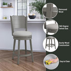 Hillsdale Clarion Swivel Counter Height Stool, Distressed Gray