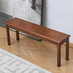 Outdoor indoor wood Bench, 47″Patio Garden,balcony,restaurant,canteen,refectory, entryway,kitchen,farmhouse,dining room,bedroom Wooden Bench,solid Wood benches for dining table,2 Person seat bench